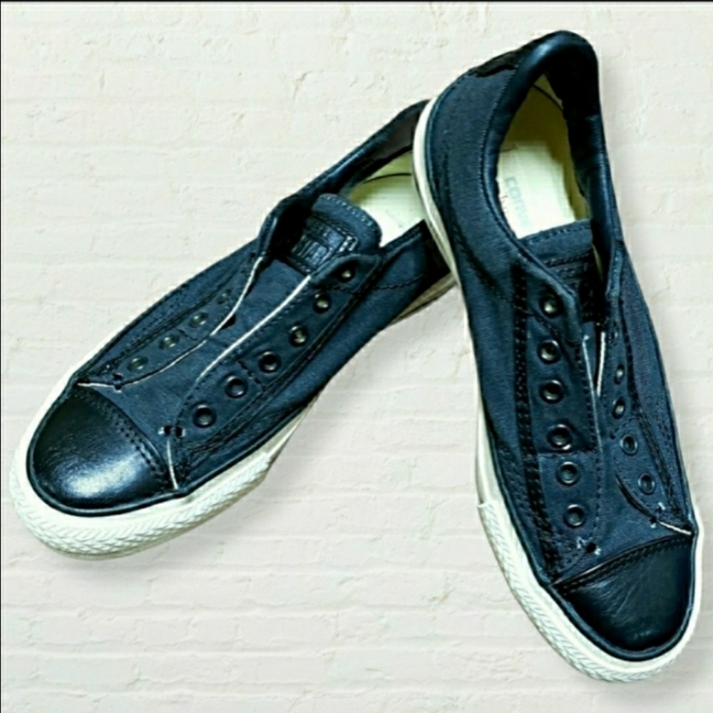 Converse x John Varvatos rare black laceless Chuck Taylor All Star sneakers